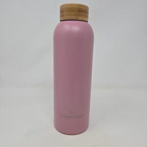 Waterdrop Insulated Water Bottle 22 Ounce Pink W/ Bamboo Lid